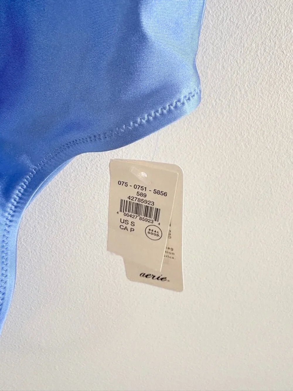 Aerie Shine Lace Plunge One Piece Swimsuit NWT Blue Size Small - Picture 5 of 6